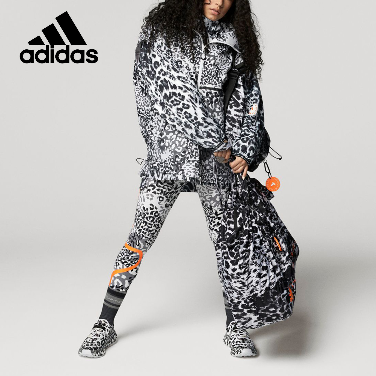 Adidas/阿迪达斯正品Stella系列女子雪豹纹防风衣夹克外套 FU0296