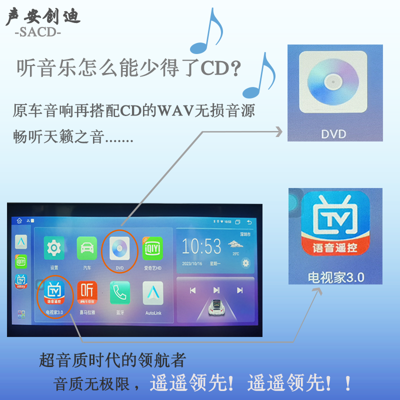 无线carplay转安卓盒子带DVD/CD播放奔驰奥迪大众沃尔沃DVD播放器-图3