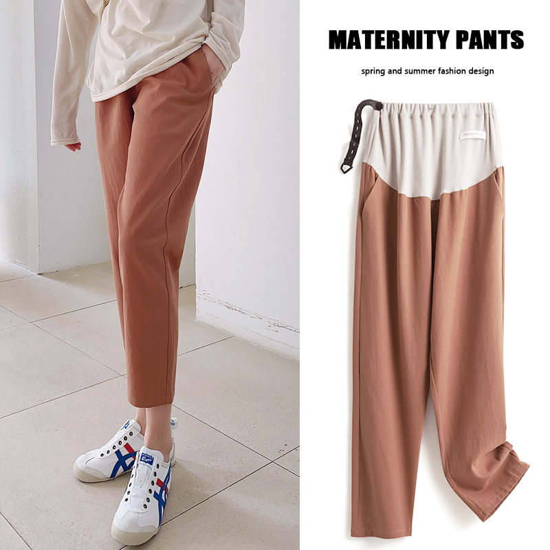 春秋纯棉外穿休闲宽松九分孕妇裤 慕翘孕妇打底裤
