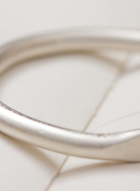 龙头哑光极简风纯银手镯