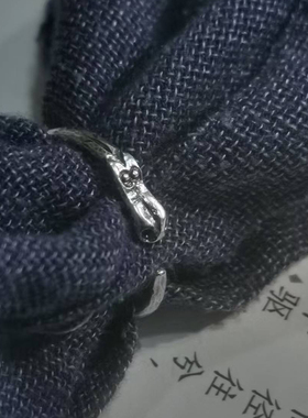 素集祥龙吟戒999足银纯手工戒指