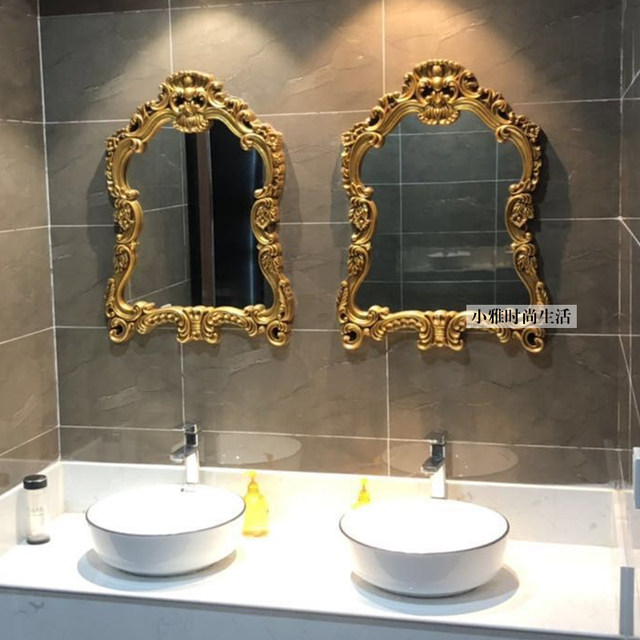 European Special Shaped Retro Mirror Waterproof Bathroom Mirror Decorative Vanity Mirror Vanity Mirror Bathroom Mirror Wall