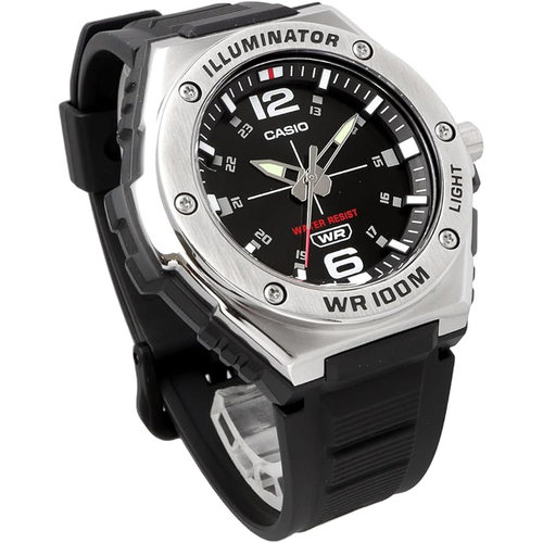 卡西欧手表男 CASIO MWA-100H-1A 皮带运动黑武士防水石英表 - 图0