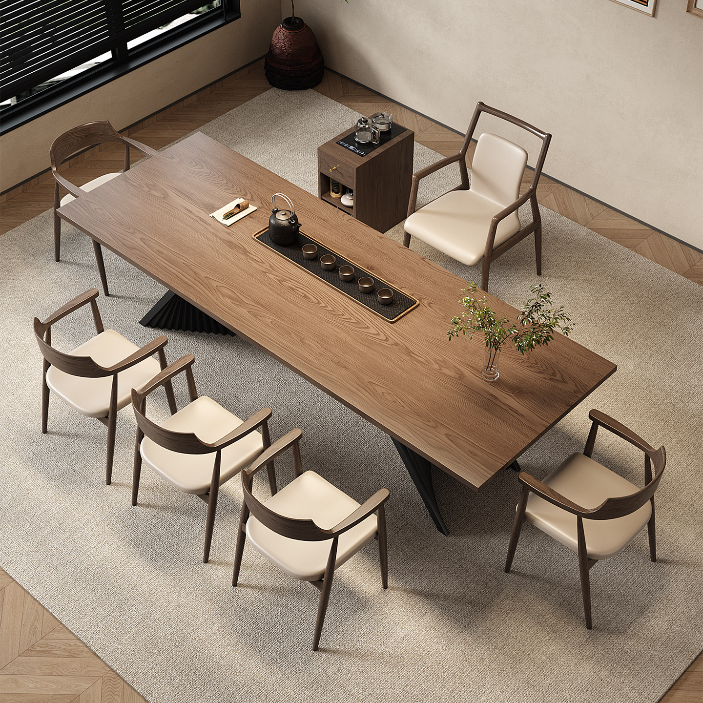 宋代美学实木老板办公桌茶桌一体两用办公室接待茶台2025新款高端,淘宝优惠券,粉丝福利购,淘宝优惠卷