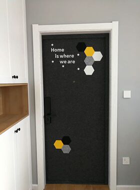 加厚自粘门贴纸防盗门贴毛毡入户门改造北欧装饰个性创意翻新隔音