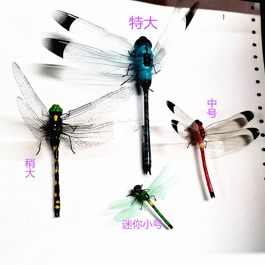 粘土仿真大蜻蜓 蜻蜓工艺品道具摆件磁铁冰箱贴景观家居装饰教具