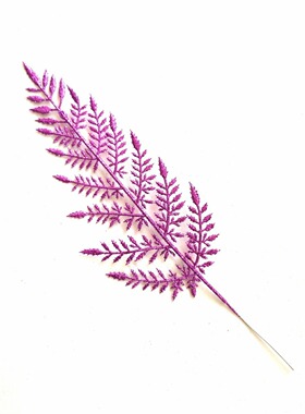 跨境新款圣诞植物商场专用装饰家居摆件塑料仿真37cm金粉叶片