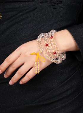 白水晶手链文玩108颗手串