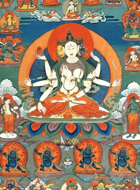 尊胜佛母装饰画藏式唐卡挂画