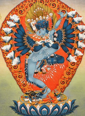 欢喜金刚藏式唐卡挂画