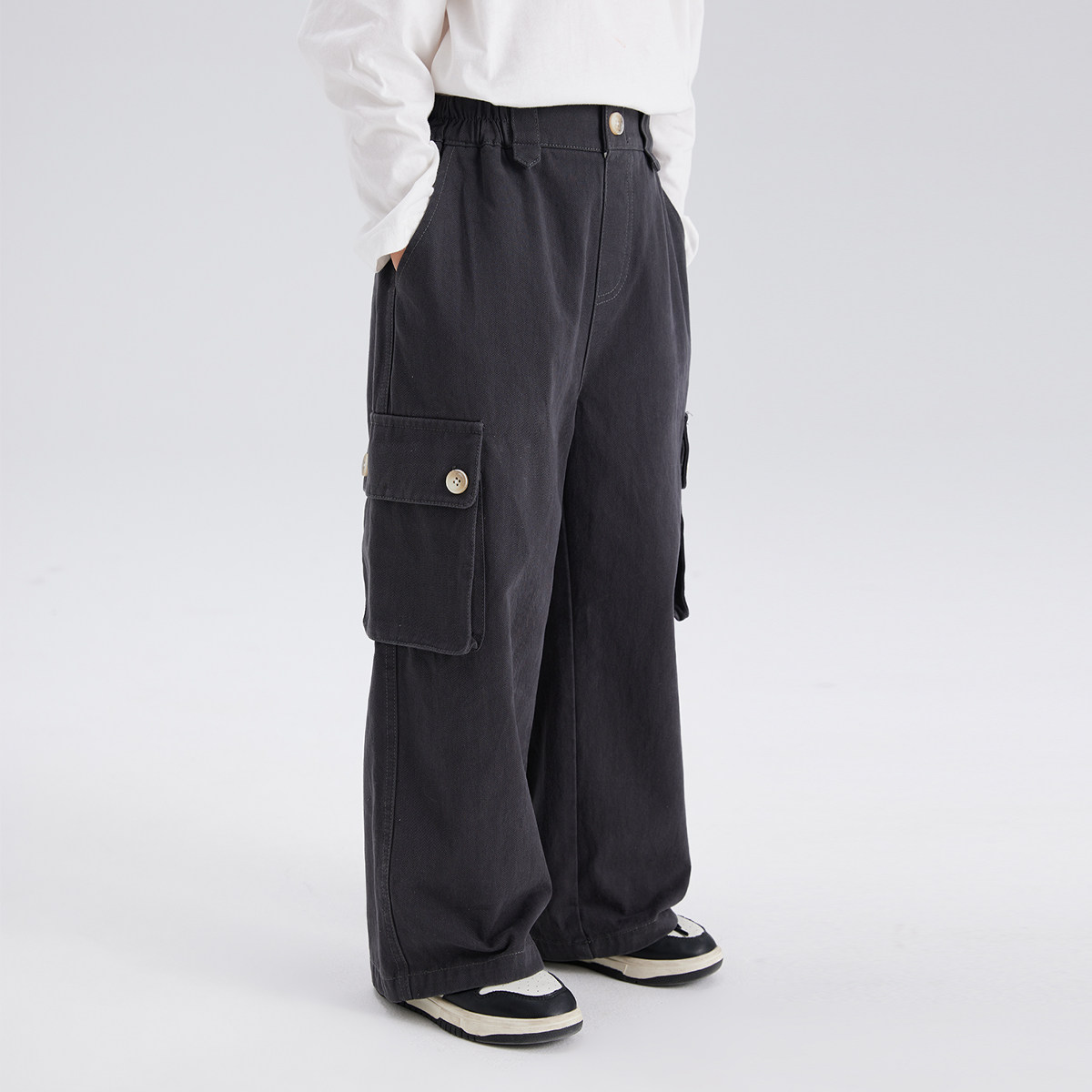 沫沫家定制童装男童裤子春秋季2026新款儿童洋气工装裤长裤阔腿裤,淘宝优惠券,粉丝福利购,淘宝优惠卷