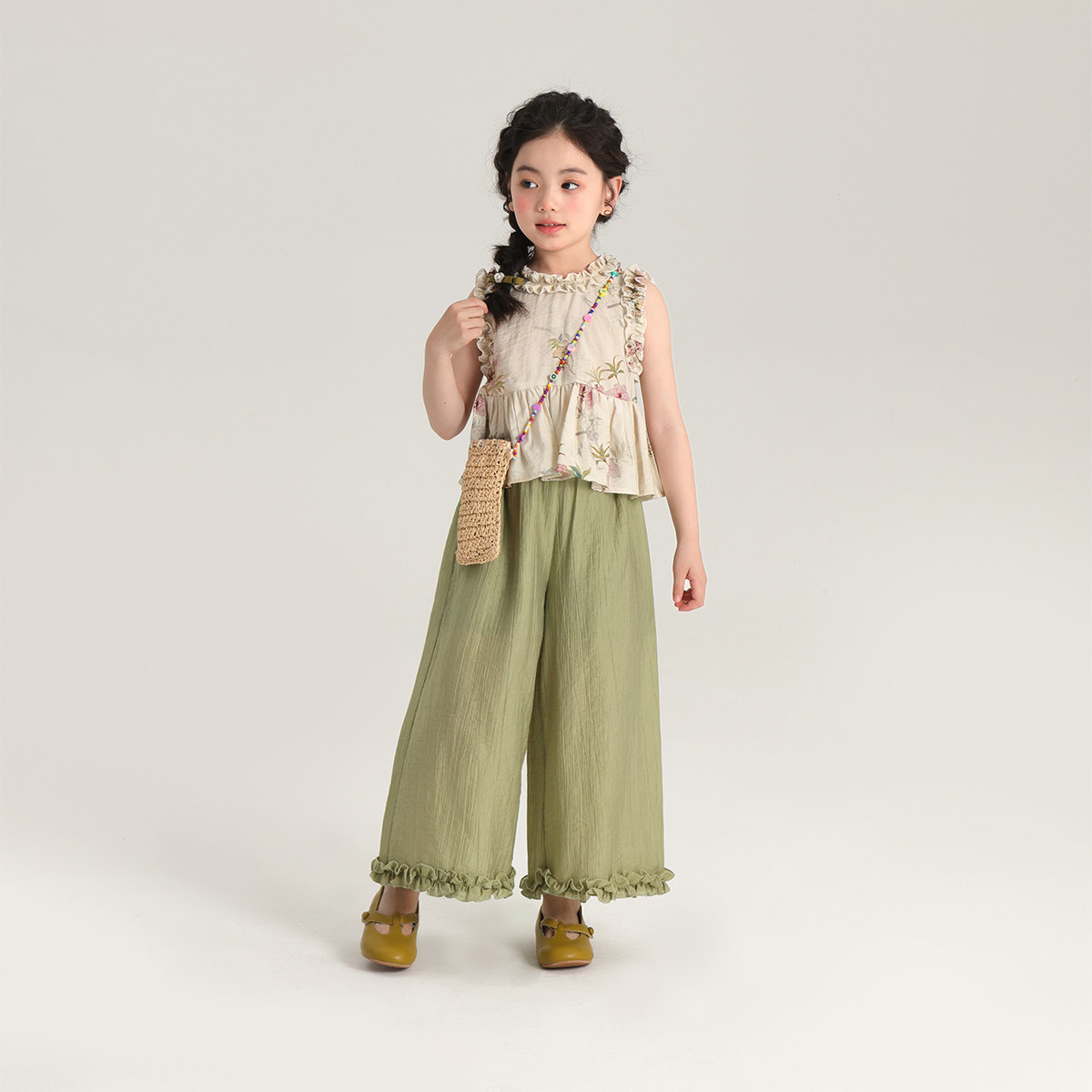 布丁哈鲁童装夏装女童裙子2026夏季新款儿童新中式国风上衣长裤,淘宝优惠券,粉丝福利购,淘宝优惠卷