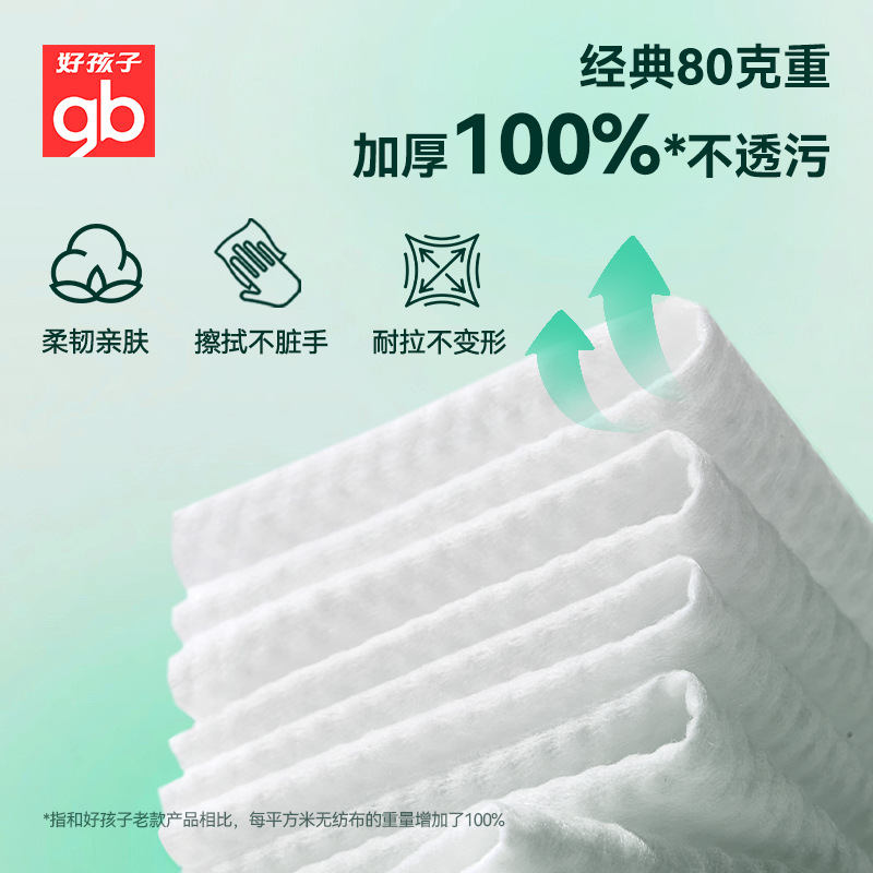 gb好孩子婴幼儿湿巾温泉水湿纸巾80抽便携加厚湿巾手口用湿巾,淘宝优惠券,粉丝福利购,淘宝优惠卷