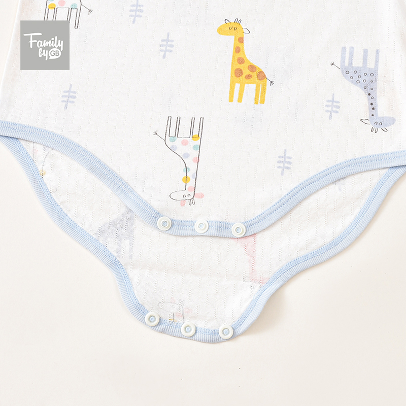 好孩子官方旗舰店family好孩子婴儿夏装纯棉宝宝薄款短袖包屁连体衣新生儿衣服2件1