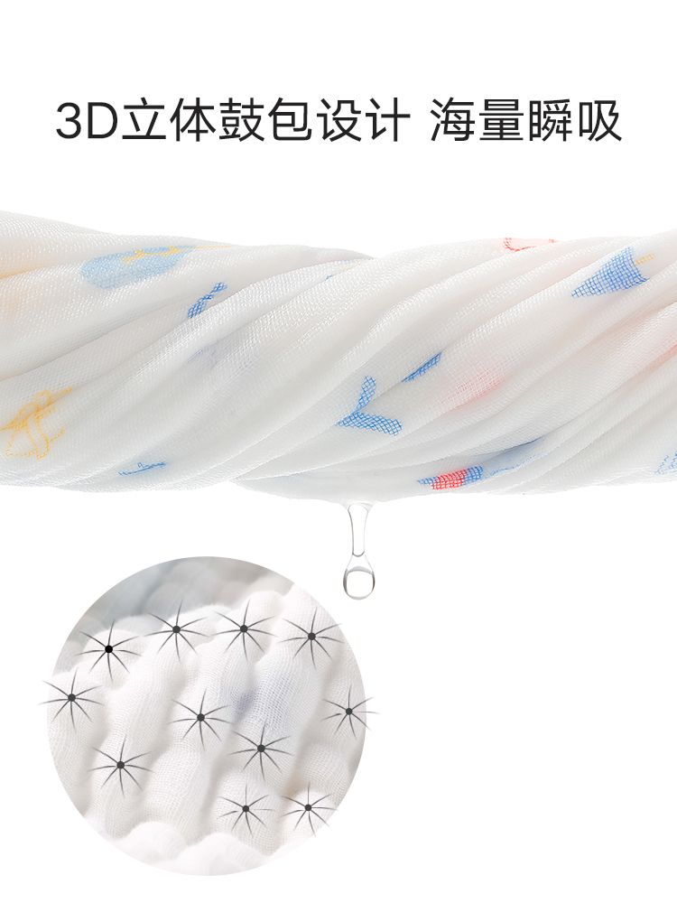 好孩子官方旗舰店gb好孩子婴儿浴巾新生纯棉儿童纱布浴巾宝宝洗澡巾厚款初生超柔3