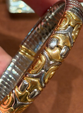 有生珠宝vintage百搭手镯18k金钢系列弹簧经典百搭手镯