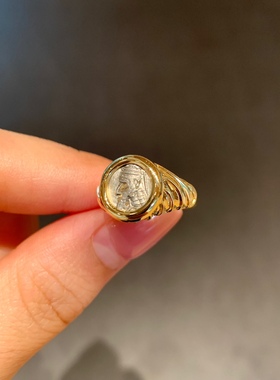 已出欣赏帕提亚小国王古币尾戒简约百搭18k金古币戒指