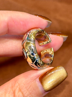 有生珠宝经典百搭蜂巢系列弹簧戒指18k金钢vintage宽版戒指