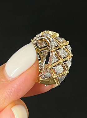 【无烧红宝石戒指】布契拉提风无烧鸽血红宝石戒指 18k金复古拉丝