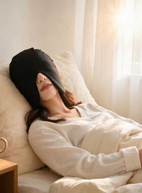 秋冬德绒加绒保暖遮光睡眠头套
