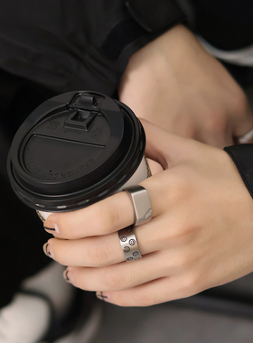 方形碎角原创款简约百搭钛钢戒指