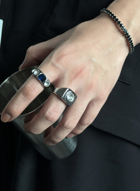 方形情侣对戒SAZ钛钢轻奢冷淡风