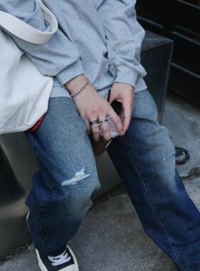 暗黑哥特风藤蔓钉子钛钢男女戒指