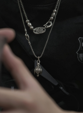 古着莲花朵吊坠ins风项链男女