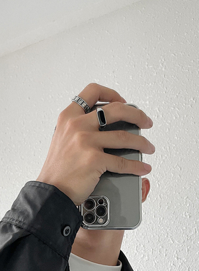 ins戒指小众轻奢暗黑钛钢男士