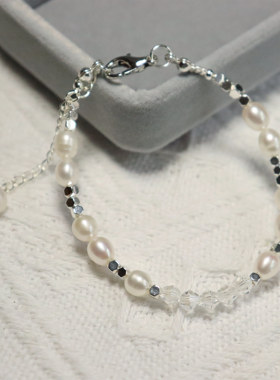 淡水珍珠黑胆石甜酷风秋冬款ins