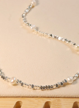 巴洛克珍珠黑胆石锁骨链轻奢小众