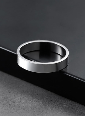 男士冷淡风钛钢闭口素圈戒指