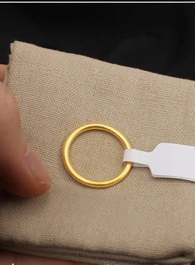 古法莲花沙金素圈情侣对戒