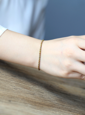 纯手工编织五色线七色线手链脚链