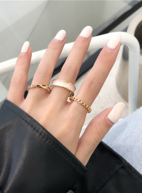 小众设计ins潮风套装嘻哈戒指