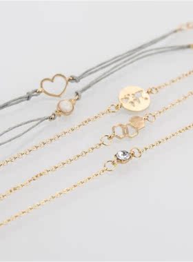 欧美风夸张六边形蛋白石圆盘手链