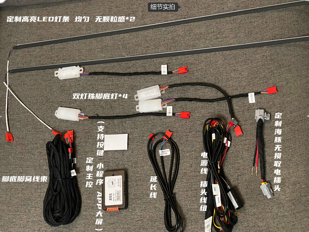 适用于比亚迪海豚无损升级改装64色氛围灯中控控制脚底灯全国包邮 - 图1