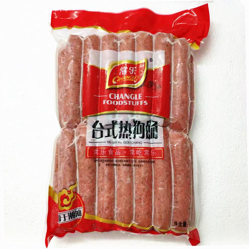 常乐热狗肠 台湾风味肉肠原味2.4kg黑椒烤肠手抓饼脆骨肠香肠包邮 - 图1