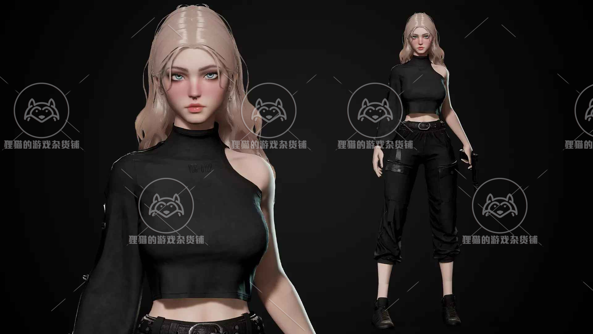 Unity Techwear Girls 1.0 赛博朋克美少女模型 - 图1