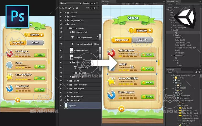 Unity 最新版 Psd 2 uGUI Pro 3.4.0 PSD转UGUI界面插件 含教程 - 图0