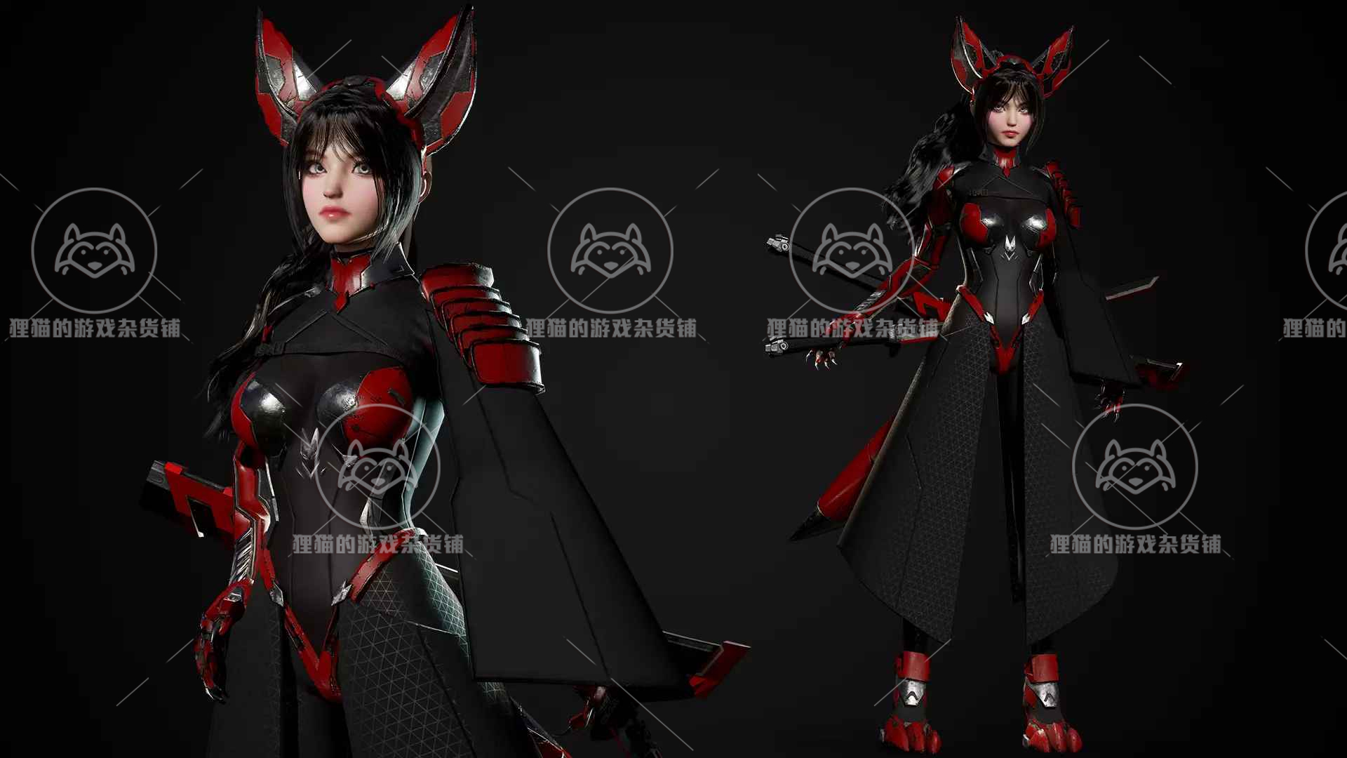 Unity Cosmo Fox Girl  Sci-fi Kitsune 1.0 科幻狐狸美女模型 - 图1