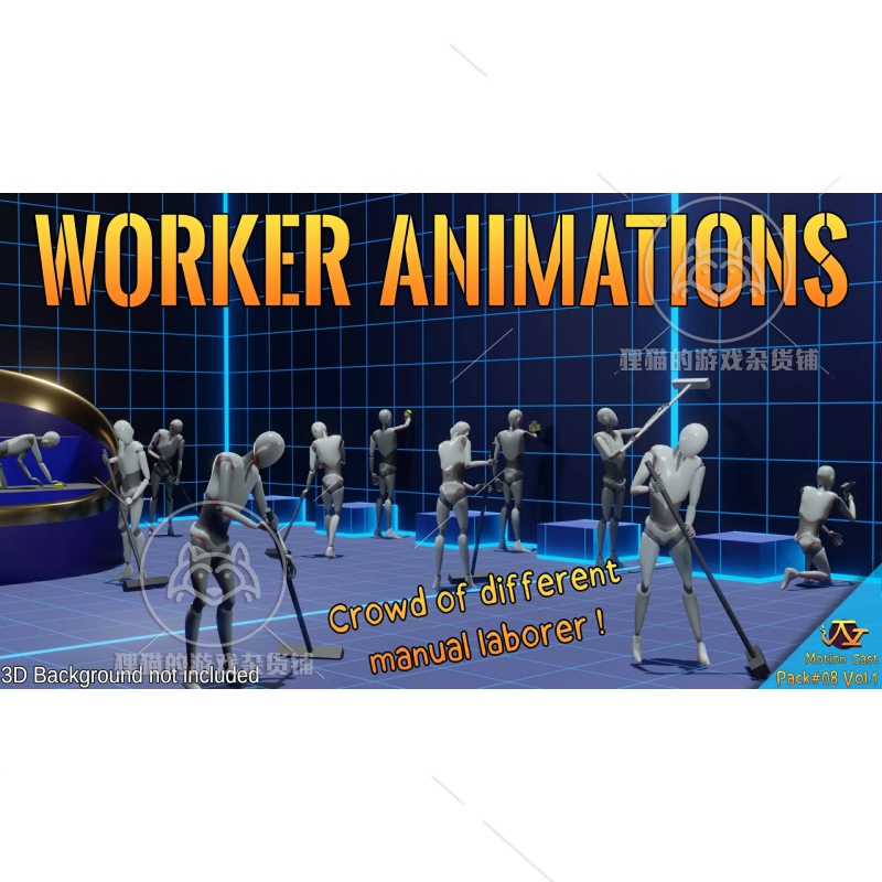 Unity Worker animations Motion Cast#08 Vol.1 打工人动画 1.0 - 图0