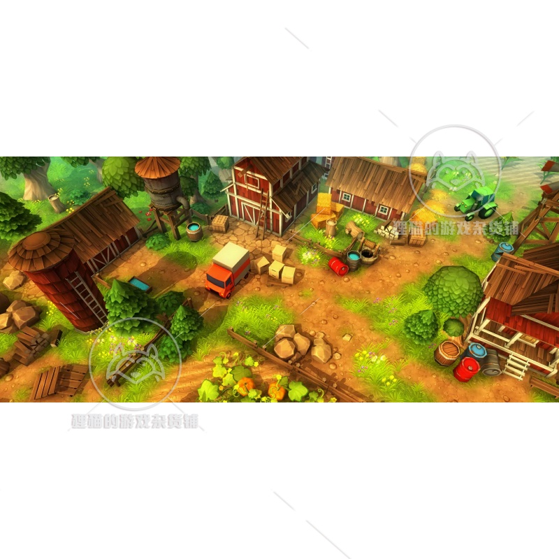 Unity Cartoon Town and Farm卡通城镇农场场景素材包 1.0-图0