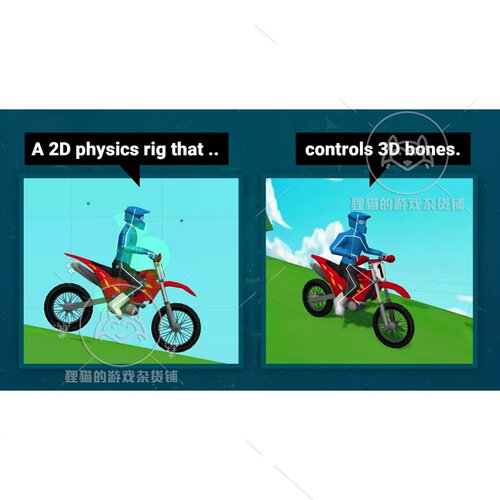 Unity 2.5D bike character template with ragdoll 1.2.0 包更 - 图0