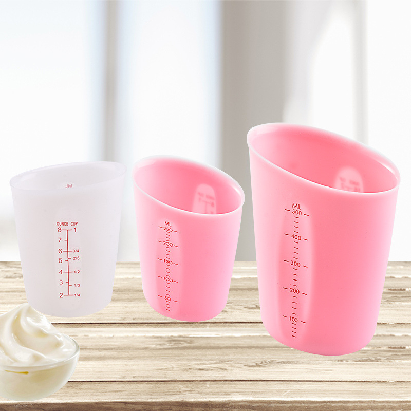 Silicone Measure Cup 500ml 250ml milk cream baking Tool 量杯 - 图0