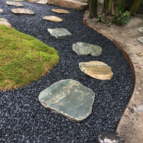 5斤灰色鹅卵石黑色景观砾石水洗石日式庭院枯山水造景灰石子米石 - 图2