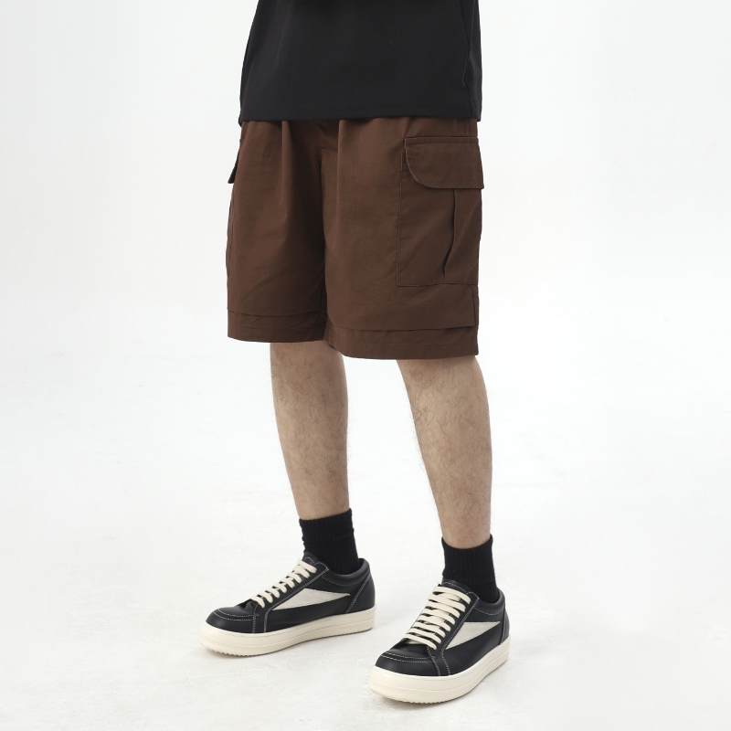 WAOOO哇噢 纯棉美式日系大口袋百搭简约夏季卡其休闲裤过膝短裤男,淘宝优惠券,粉丝福利购,淘宝优惠卷