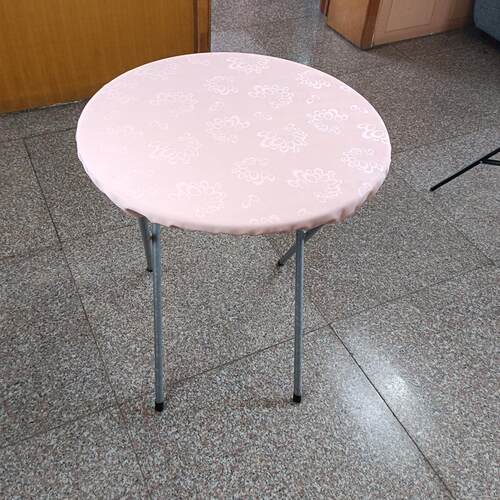 圆桌转盘套圆形松紧带桌套防水防油防烫耐高温桌垫免洗家用桌布罩 - 图2