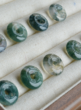 天然水草玛瑙平安扣手链