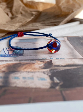 超可爱蓝色琉璃珠手链